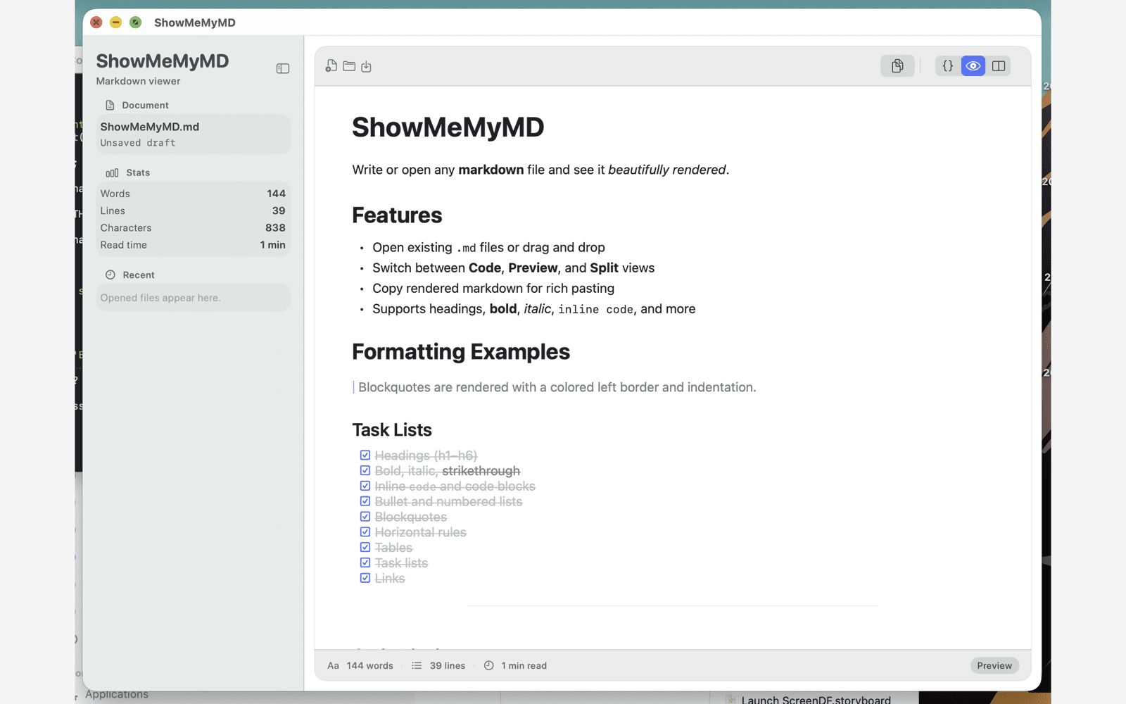 ShowMeMyMD preview view before copying rendered Markdown into Outlook